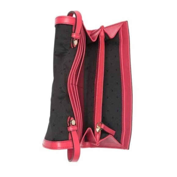 Cole Haan Womens Pink Leather Fold Over Smartphone Strappy Crossbody Handbag New - Picture 4 of 9